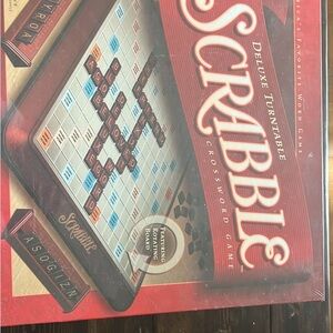 Vintage Scrabble Deluxe Turntable Crossword Game